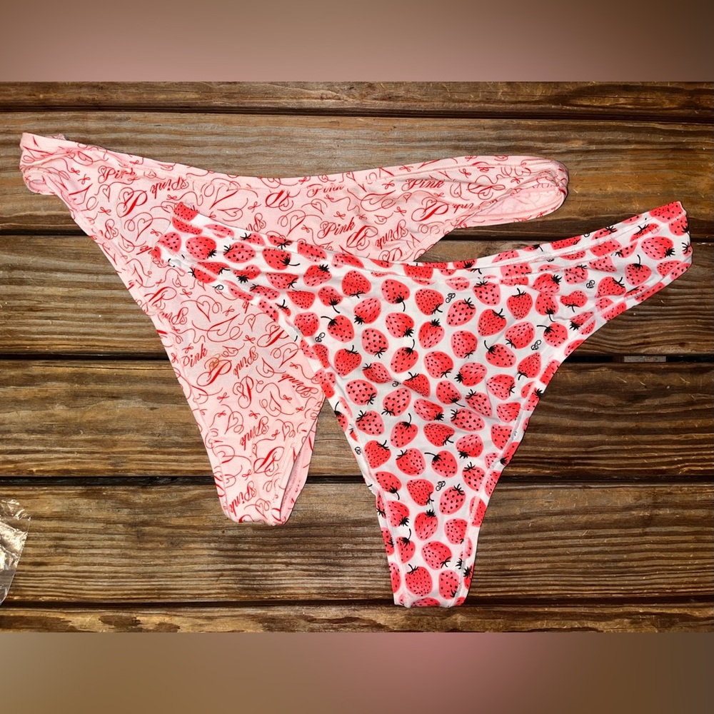 NEW PINK Victorias Secret Thongs - Set of 2